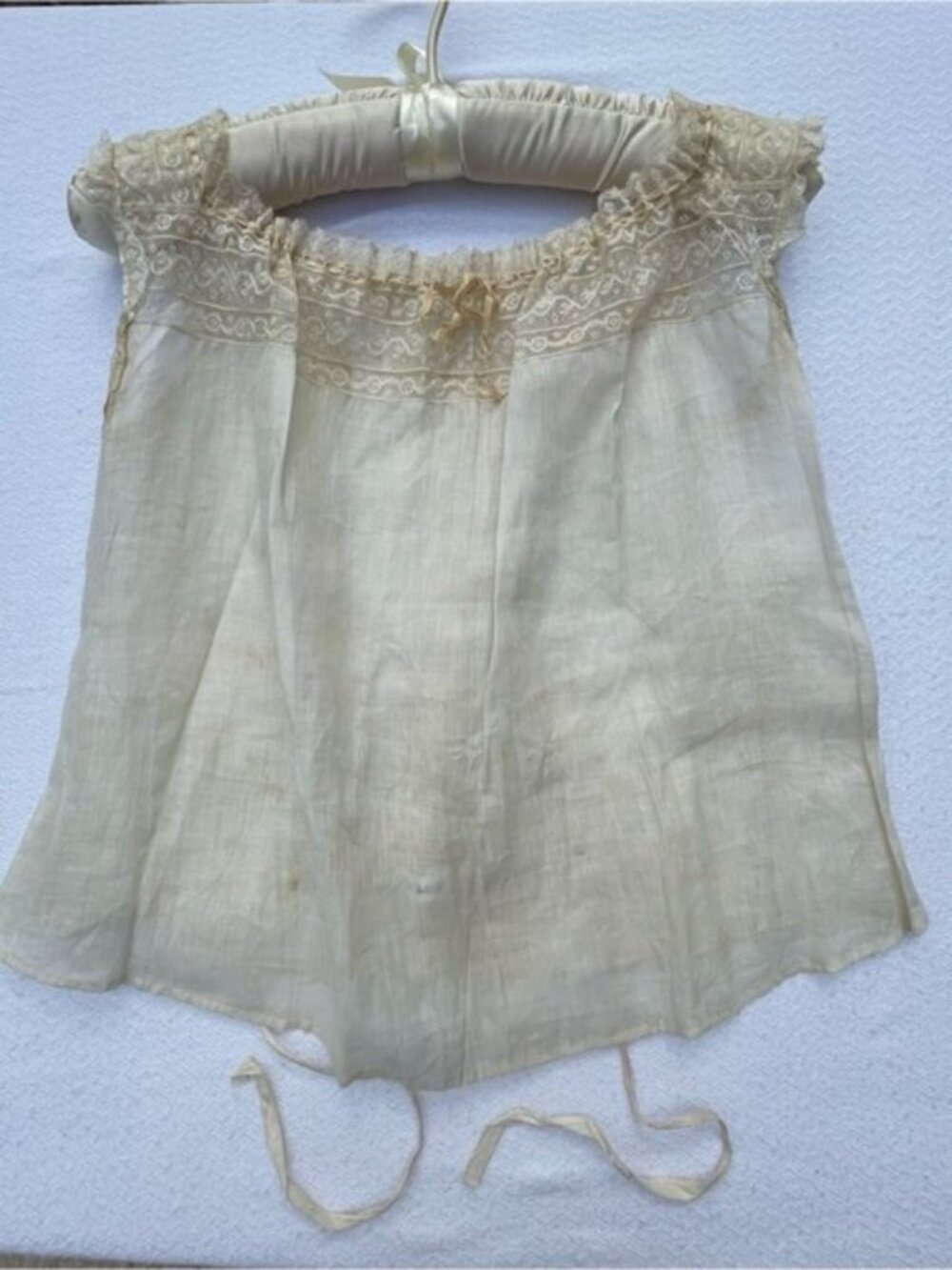 Antique Edwardian White Cotton Lace Camisole Corset Cover Crop Top XS